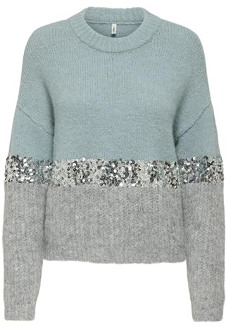 ONLY Damen Onlmaine Life Ls Sequin Block O-Neck KNT Onlmaine Life Ls Sequin Block O-Neck KNT (1er Pack)