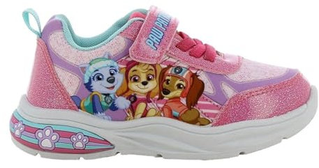 Leomil PAW Patrol Schuhe für Mädchen (2-7 Jahre), Sneaker mit Skye & Liberty & Everest Motiv, LED Leuchten bei jedem Schritt, ideal for Schule und Freizeit, Pink, Größe 27 EU