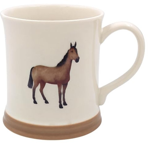 The Leonardo Collection Horse Mug Embossed Country Life, Tea and Coffee Mugs for Hot Drinks | Fine China Printed Mugs for Kitchen & Home | Reusable Ceramic Cups for Every Occasion