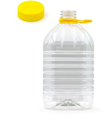 Generico 5 Pz CONTENITORE PET 5 Lt BOCCIONE DAMIGIANA TAPPO VITE AUTOSIGILLANTE PER VINO OLIO