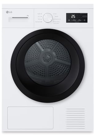 LG RHA1008NWK - Secadora de Ropa 8kg, Bomba de Calor y Carga Frontal, D, Secadora LG Serie 100, 65 dB, Secado por Bomba de calor, LED Display, Ahorra Energía y Tiempo, Color Blanco