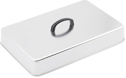 Milageto Couvercle Rectangulaire en Acier Inoxydable 304, Dôme Culinaire Multifonction avec Poignée Anti-Chaleur, Couvercle Culinaire Anti-Éclaboussures, Cloche pour Fromage/Barbecue, 43.5X28.3X6.6cm