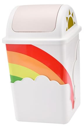 BESTYASH Poubelle Arc-ciel Créative Forme De Nuage Support à Déchets Adorable Pour Maison Et Bureau Couvercle Silencieux