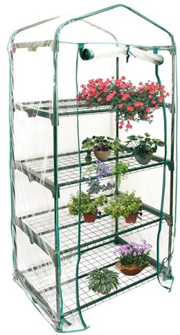 Copertura Di Ricambio Per Serra, Serra Da Giardino A 3/4/5 Ripiani, Copertura In PVC Trasparente Impermeabile Per Serras, Nessuno Scaffale, Cerniera Arrotolabile, Per Interni Ed Esterni