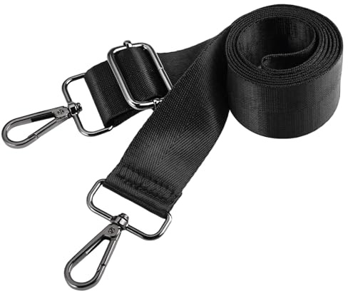 Fyrdm Schultergurt für Tasche, 38mm Breit Taschengurte zum Wechseln | Schwarz Schulterriemen, Gurt für Tasche, Verstellbarer Schultergurt, für Damen und Herren, Umhängetasche, Messenger-Tasche