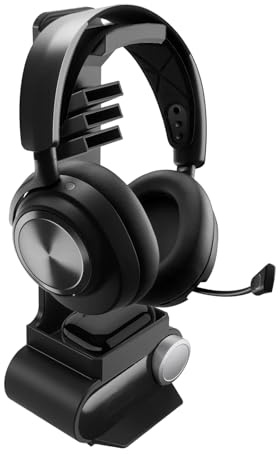 GRSVDF Headphone Stand Compatible with SteelSeries Arctis Nova Pro Wireless | Headset Holder With Wireless Base Station Dock And Non-Slip Pad For Gaming Desk, Wireless Headset Storage Holder