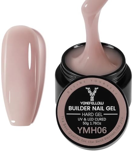 Gel de construction pour ongles 50 g, gel d'extension pour ongles longue durée à dissoudre pour débutants et manucure maison DIY (YMH06-Rose nude chaud)