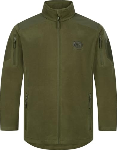 Mauser | Fleecejacke | Geräuschlos | Leicht | Wärmend | 200 g/qm | Schulterverstärkungen | Oberarmtaschen | Hoher Kragen | Revier