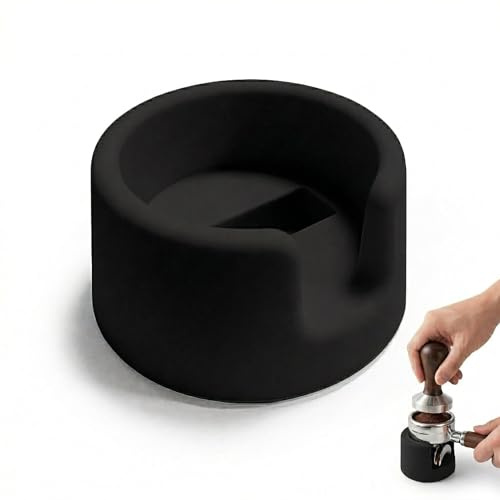 ZOMKIFA Kaffeemaschine Tamperstation, Tamper Base für Espresso, Stabiler Siebträger Halter, Silikon Schwarz, Barista Kaffee Zubehör