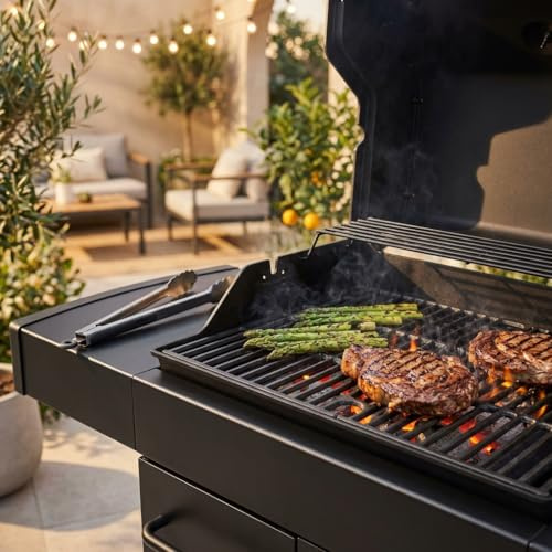 BS COM Griglia grande in ghisa per barbecue da esterno 35x41 cm - SELENVIA Multicolore