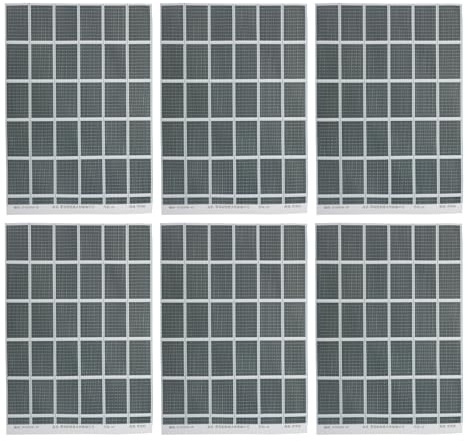 STOBAZA Adesivi per Pannelli Solari Fotovoltaici Realistici in Carta Nera, 6 Fogli Texture Dettagliate e Facile Applicazione per Accessori da Tavolo Architettonico e Modellismo