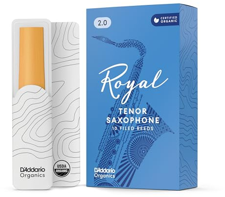 Rico Royal Tenor Saxophone Reeds - Box of 10 -Strength 2 | Royal tenor sax reeds feature a strong spine, consistent response, warm tone and versatility for jazz and classical playing.