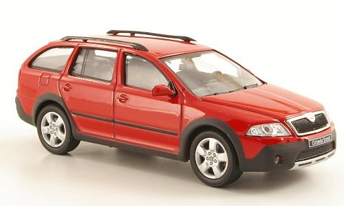 Skoda Octavia Combi Scout, rot, Modellauto, Fertigmodell, Abrex 1:43