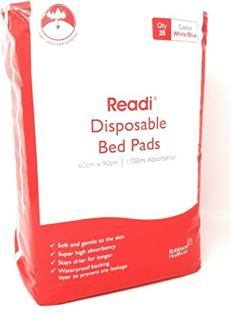 Readi Disposable Incontinence Bed Pads 60 x 90cm 1700ml Absorbency Pack of 25