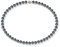 Schmuckwilli Perlenkette für Damen Magnetverschluß - 45cm Länge mit 8mm großen schwarzen runden Mallorca Perlen - Muschelkernperlen Kette für jeden Anlass - die Halskette Pearl Necklace für Frauen