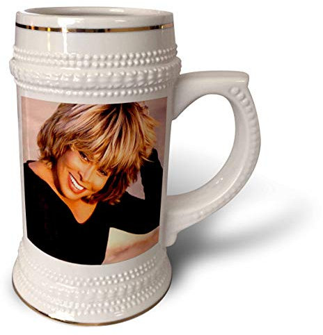 3dRose Tina Turner Steinbecher, 510 ml, 624 ml, Weiß