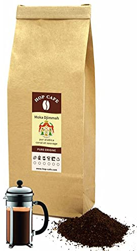 HOP CAFE - Café moulu - Ethiopie Moka Djimmah - 500g - pour cafetière à Piston