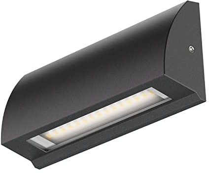 ledscom.de LED Wandleuchte/Treppenlicht SEGIN für außen, IP54, flach, Downlight, schwarz matt, eckig, 3,6 W, 278lm, kaltweiß