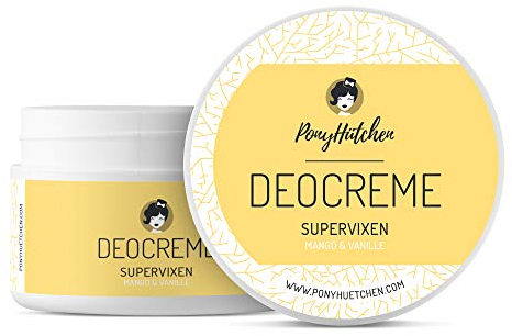 PonyHütchen - Deocreme 50 ml Supervixen - Feste Deocreme vegan, ohne Aluminiumsalze & Tierversuche - Unisex Antitranspirant Naturkosmetik handgemacht mit Bio-Zutaten - Ideal für Handgepäck