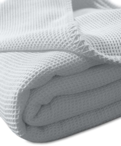 Sport-Tec Pique-Decke mit Zierstich-Einfassung, 210x150 cm, Weiß