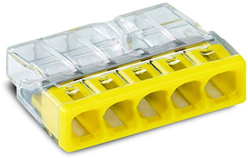 WAGO Verbindungs-Klemmen 2273-205 | 5-polig, bis 2,5 mm², 20 Stück in Blister-Verpackung, COMPACT Verbindungsklemme für eindrähtige Leiter, bestätigte Anwendungssicherheit, kleinstmögliche Bauform