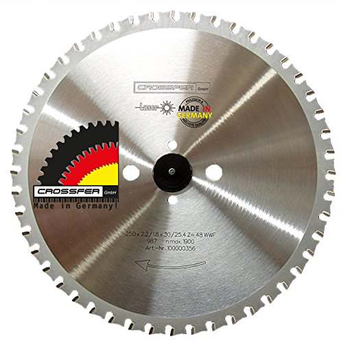 Metall Kreissägeblatt 250x30 Z48 WWF Wechselzahn Phase für Dry-Cutter, Kappsägen, JEPSON, Kaltkreissägen, MAKITA, Metall Handkreissägen. Spezialsägeblatt für Eisen sowie nicht-/niedrig legiertem Stahl. Auch geeignet für andere NE-Metalle.