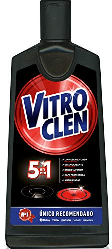 Vitroclen Limpiador de Vitrocerámica en crema, Acción protectora y desengrasante, 200 ml