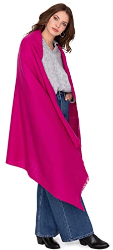 likemary Schals & Tücher für Damen – Großer Multi-Use Wollschal & Reisedecke – Leichter, Warmer Damen Schal für Herbst und Winter – Fairtrade Geschenk für Frauen Fuchsia