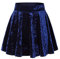 Urban GoCo Donna Vintage Svasata Mini Gonna da Pattinatrice Versatile Elastica di Velluto Gonna #2 Blu Marino S
