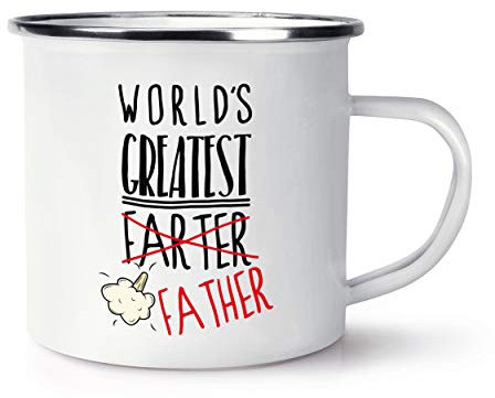 World's Greatest Farter Père Rétro Émail Tasse Mug