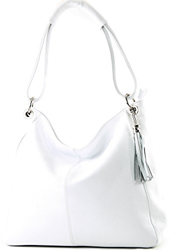 modamoda de - T165 - ital Schultertasche Groß Shopper Leder