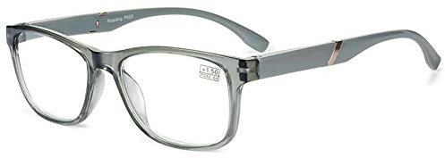 VEVESMUNDO Lesebrille Damen Herren Halbrahmen Federscharnier Vintage Halbbrille Lesehilfe Sehhilfen Brillen mit Stärke (Grau, +1.5)