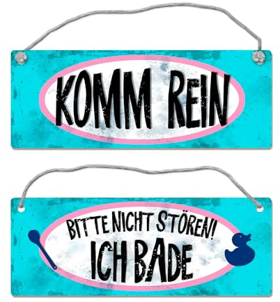 Bitte nicht stören - ich bade Wendeschild mit Kordel