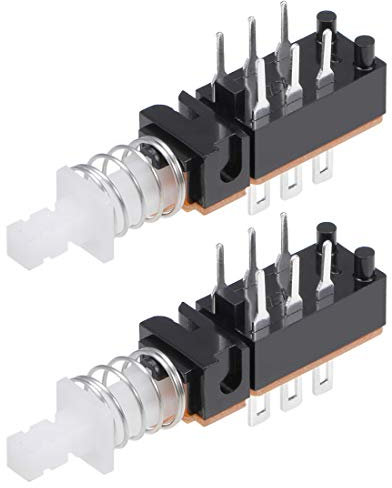 sourcing map Pulsador Momentáneo Interruptor Dpdt 2 Polo 6 Pin 1 Posición 2Pcs