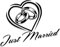 Decus Wedding Just Married Hochzeit Ringe XL 0292 (Silber) // Sticker OEM JDM Style Aufkleber