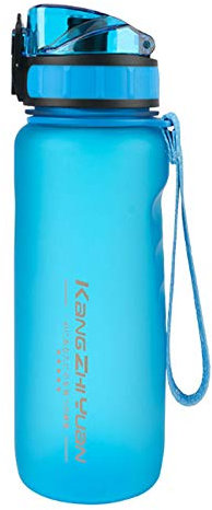 N YUQI Bouteille d'eau De Sport Joint Anti-dérapant Tasse en Plastique Étanche Couvercle De Ressort Serrure Tasse d'eau Extérieure 8066-650ML Bleu Saphir