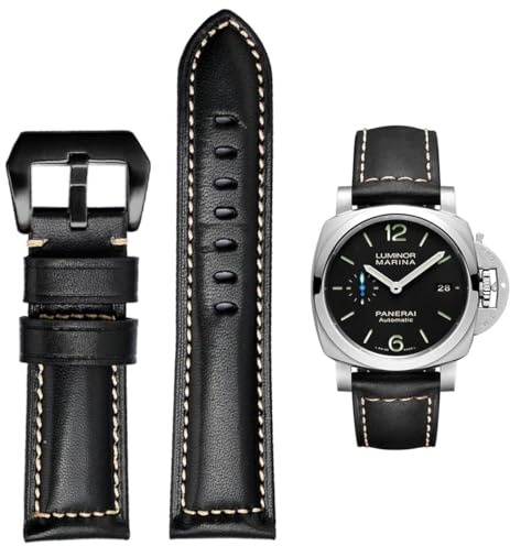 FOUUA Uhrenarmband PANERAI Armband 22mm 24mm 26mm Leder Vintage Military Uhrenarmband Uhrenarmband Relacement Band für PANERAI LUMINOR 44 Men