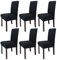 Leeyunbee 6 Pièces Housse de Chaise Moderne élastique, Amovible Lavable Extensible Housses de Chaise de Salle à Manger, Couverture de Chaise pour Décor Salle à Manger, Hôtel et Mariage (Noir)