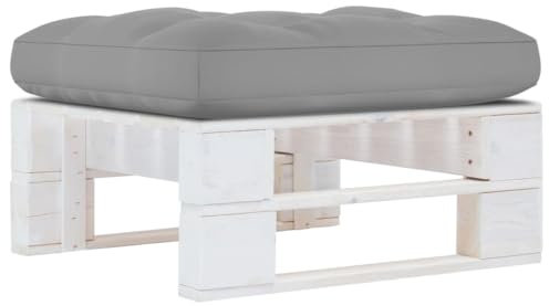 vidaXL Kiefernholz Weiß Imprägniert Gartenhocker Beistelltisch Sitzhocker Fußhocker Hocker Gartentisch Couchtisch Palettenmöbel Garten