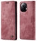 PaceBid Hülle Kompatibel mit Xiaomi Mi 11, Retro Luxus Leder Brieftasche Stoßfeste Schutzhülle mit Kartenfächer, Magnetisches Flip Handyhülle für Xiaomi Mi 11 -Rot