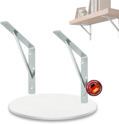 siwitec Regalhalterung Stegkonsole 150kg Traglast verzinkt 500x330x30mm 2er | abgerundete Ecken für saubere Kantenabschlüsse, ideal für Wohnbereich, Keller, Werkstatt oder Garage