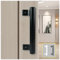 KAFENDA 8 pouces en alliage d'aluminium poignée de porte coulissante balcon poignée de porte en verre armoire de salle de bain poignée de porte de grange poignée en métal moderne (Noir)