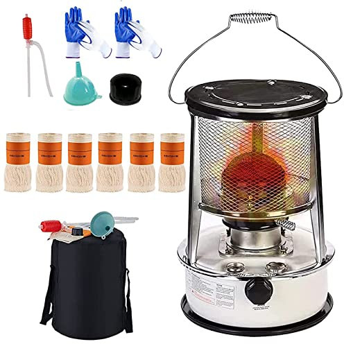 FXNFXLA Portable Kerosene Heater Stove Kerosene Stove Heater, Camping Kerosene Heater Radiant Heater, No Electricity Inside, for Indoor Outdoor, Patio, Deck(Color:Red 4.6L)