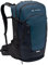 VAUDE Fahrradrucksack Bike Alpin 25+5 in blau, Rucksack Fahrrad wasserabweisend Damen & Herren, geräumiger Rucksack fürs Fahrrad mit Rückenbelüftung, reflektierende Elemente & Volumenerweiterung