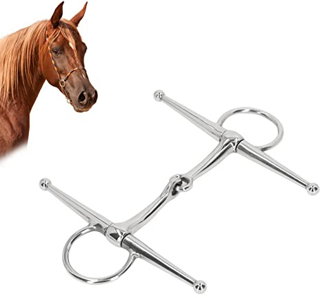 FOLOSAFENAR Broca para Caballo snaffle para caballo Broca Articulada con Anillo para Caballo Seguro Brillante para Boca de 125 Mm para Granja de Caballos Pelham