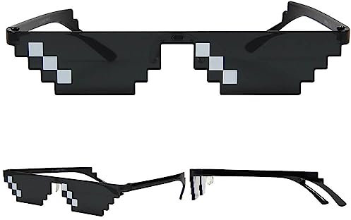Alsino Sonnenbrille Herzbrille Fun-Brille Party Brille Photo-Booth Hippie, verschiedenen Designs – Einheitsgröße für Damen und Herren (F-065 1 Pixel Brille)