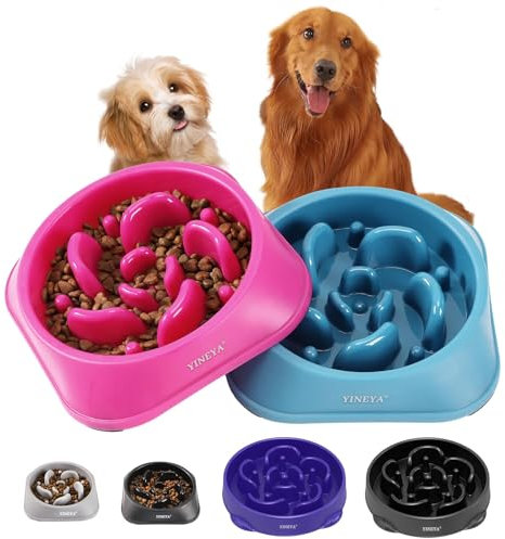 YINEYA 2 Unités Gamelle Anti Glouton, Gamelle Chien Anti Glouton, Accessoire pour Ralentir la Nourriture, Gamelle Anti Glouton Chien Grande Taille, Puzzle Labyrinthe pour Races Moyennes