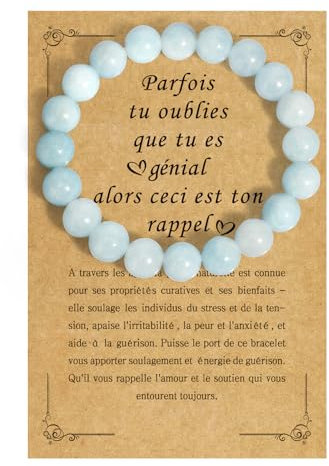 EmDryze Idée Cadeau Bracelet Pierre Naturelle Femme Anniversaire Original Soeur Meilleure Amie Colleague Maman