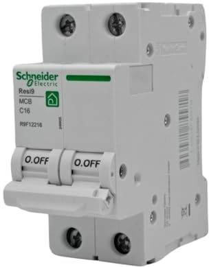 RASMACOR | Interruttore magnetotermico residenziale 2P 16A | RESI9 R9F12216 | CURVA C | Frequenza 50/60Hz | Standard UNE/EN 60898-1 CE | 16 Ampere