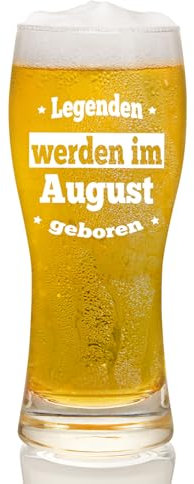 Joymaking Bierglas Geschenke für Männer - Geburtstagsgeschenk im August für Papa, Freund, Mitarbeiter, Sohn, Opa - Sinnvolles Lustiges Geschenk 15oz